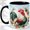Black, variant on Watercolor Christmas Rooster Coffee Mug, Winter Chicken Mug, Morning Coffee Tea Cup for Farmhouse Kitchen, Snowy Pine Wreath with Ornaments, Rustic Farm Nature Decor Art, Women Men