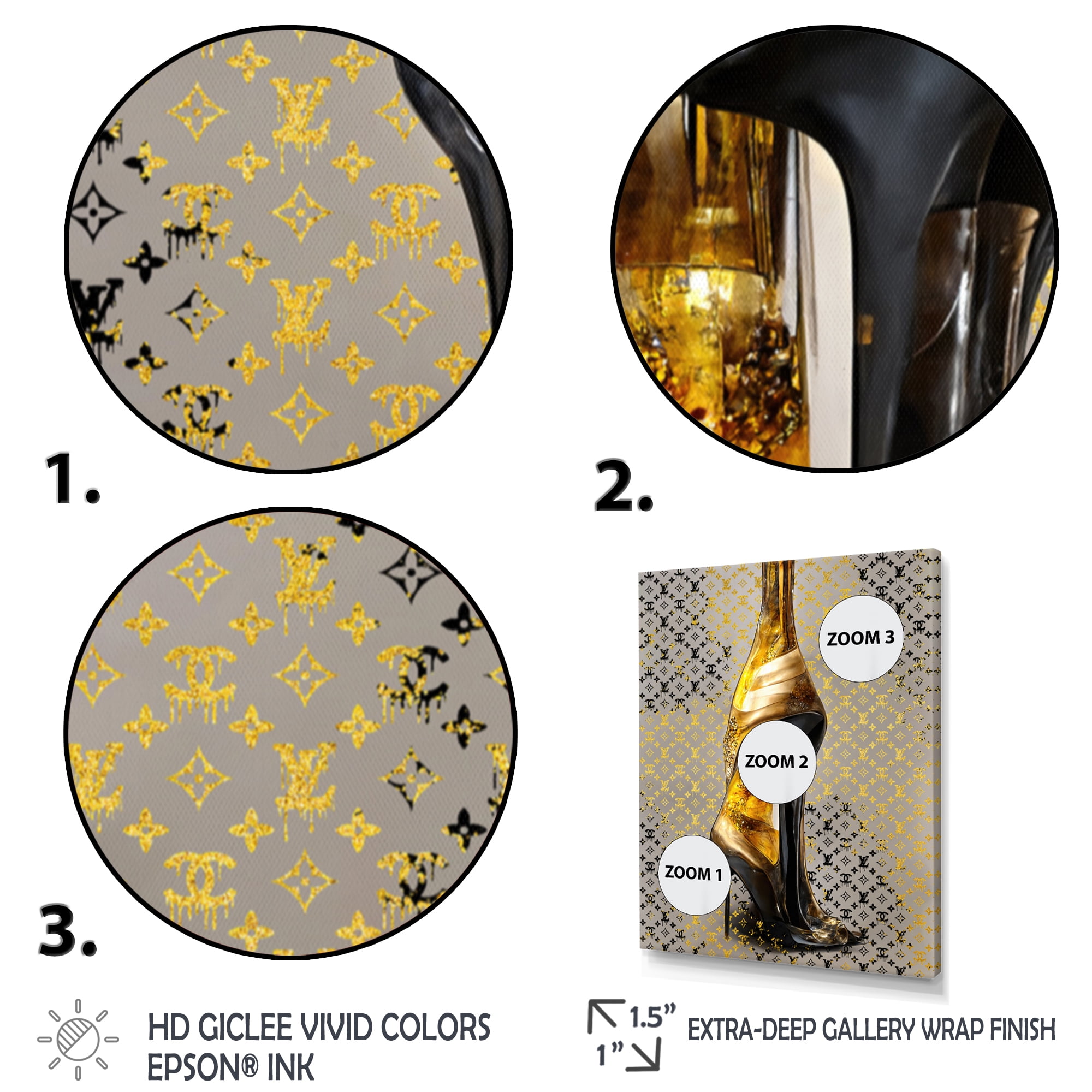 Designart Luxury Brand Pumps And Bottle III Canvas Wall Art