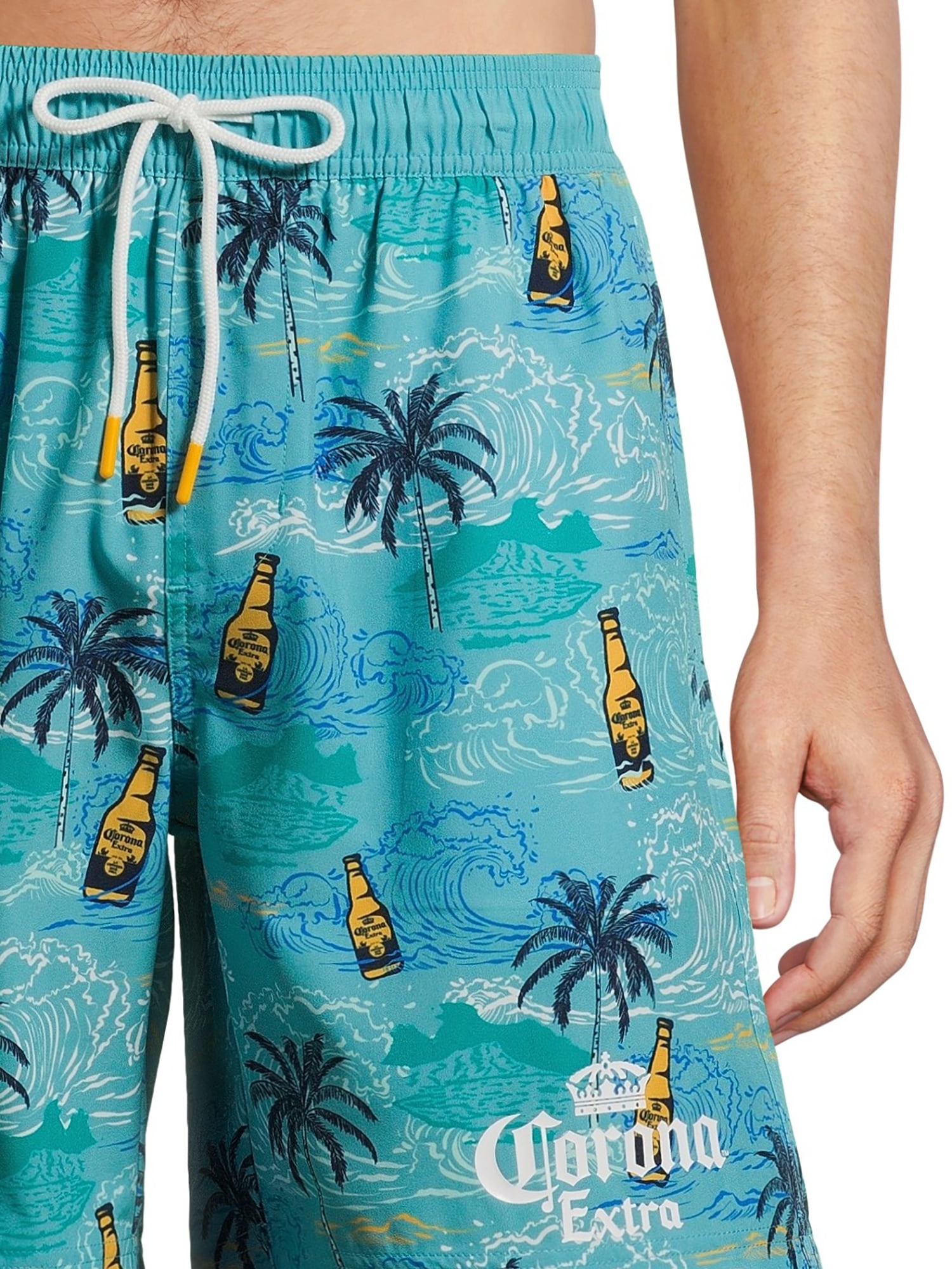 Corona Beer Men's & Big Men's Board Shorts Swim Trunks, 7.5" Inseam, Sizes S-3XL