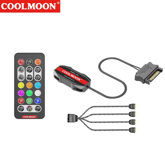 Cable Controlador ARGB 5V 3 Pines A SATA RGB Remoto 1 4 Extensión ()