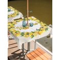 thumbnail image 2 of Outdoor Tablecloth with Umbrella Hole for Patio/Picnic/Party/Camping, Yellow Lemon Waterproof Table Cloth Square Cover Washable, Farmhouse Summer Fruit Leaves Plants (60"x 60"), 2 of 8