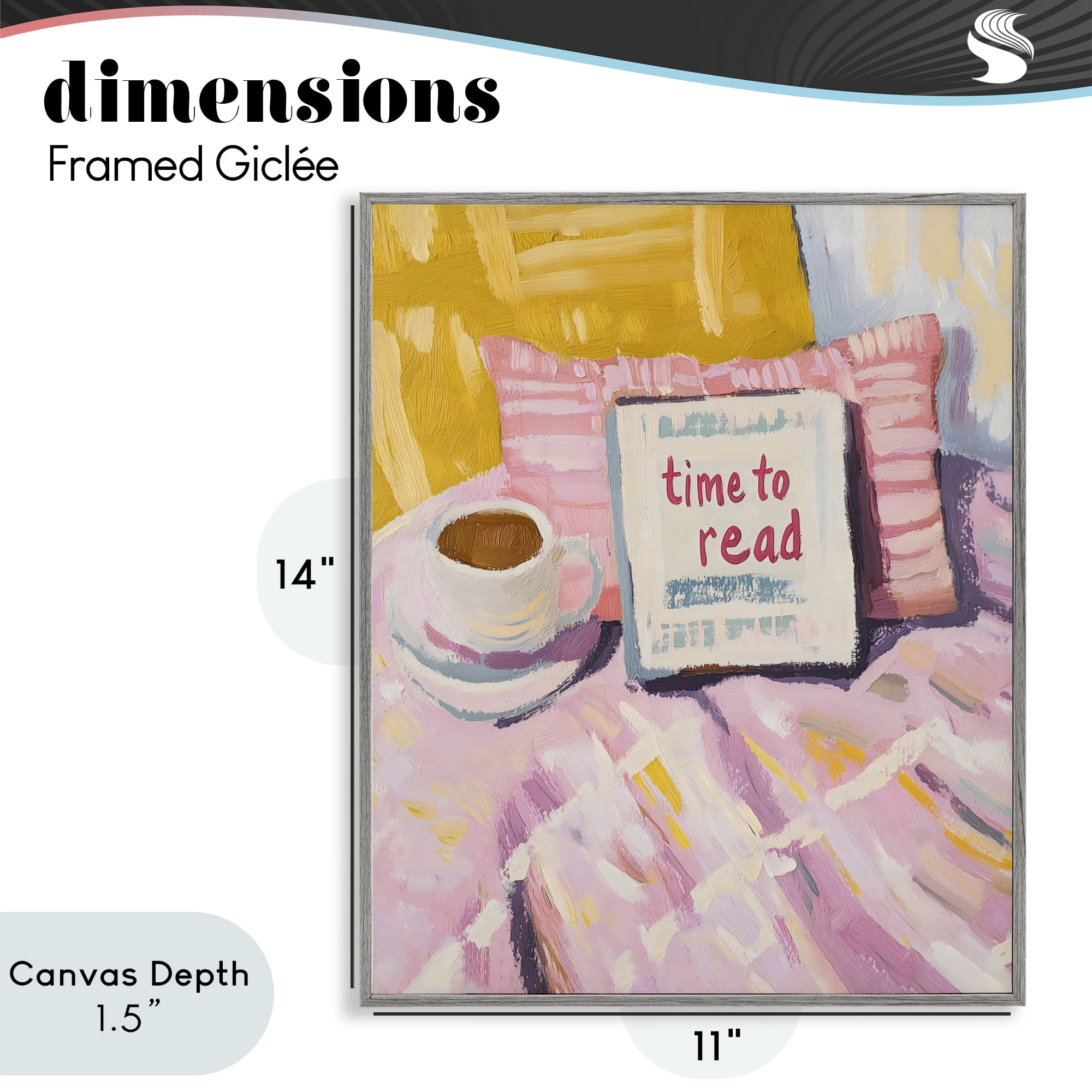 Stupell Industries Time To Read in Morning Gray Framed Giclee Art, design by The Prints Vibe