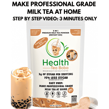 Milk Tea Boba Powder– Professional-Grade, Real Black Tea, Low Sugar, Low Fat, Gluten-Free 33  Servings (2.2 LB)