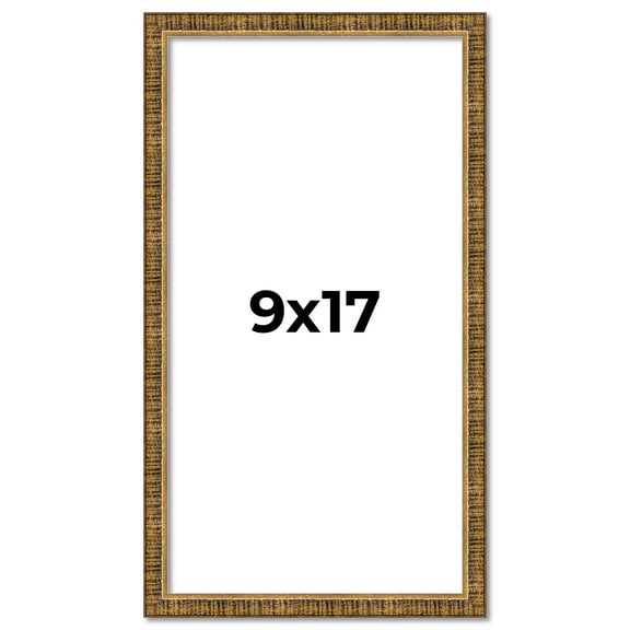 9x17 Frame Gold Solid Wood Picture Frame - Complete Modern Photo Frame Includes UV Acrylic