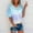 Sky Blue, variant on QUNYINEY V Neck Womens Tops Gradient Pullover Short Sleeve Casual Tops Loose Women's Tops
