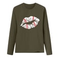 thumbnail image 3 of Leutsin T-shirt Blouse Décontractée à Imprimé à Col Rond à Manches Longues pour Femmes, 3 of 4