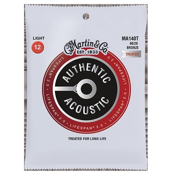 Martin Authentic Lifespan 2.0 Acoustic Guitar Strings - 92/8, Custom Light