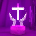 thumbnail image 5 of YSTIAN 3D Jesus Cross Night Light Lamp Illusion Night Light 16 Color Changing Table Desk Decoration Lamps Gift with Acrylic Flat ABS Base USB Cable Toy, 5 of 5