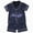 H149-Dark Blue, variant on Toddler Baby Girl Pajamas Set Short Sleeve Button Up Shirt Tops and Shorts 2PCS PJS Sleep Sets,3-4 Y
