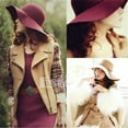 thumbnail image 4 of Fashion Vintage Lady Womens Wide Brim Wool felt Hat Floppy Felt Bowler Cloche Cap Elegant Fomral, 4 of 4