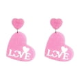 thumbnail image 2 of HongHeng Lover Heart Dangle Drop Earrings Lightweight Acrylic Sparkle Color Changing Love Heart Stud Hoop Earrings Valentine's Day Jewelry Gifts for Women, 2 of 6