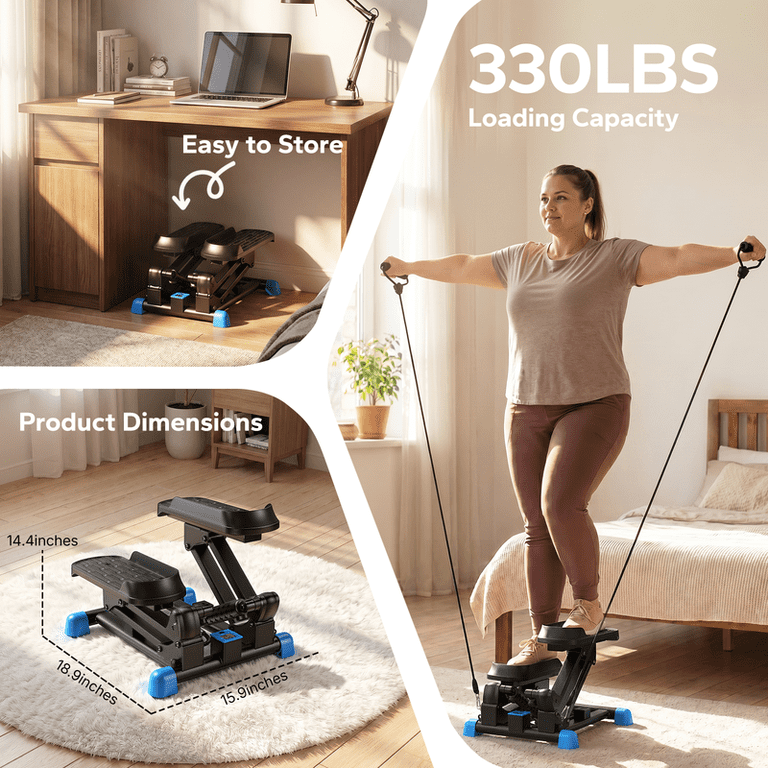 MERACH 3-in-1 Mini Stair Climber with Resistance Bands photo 2