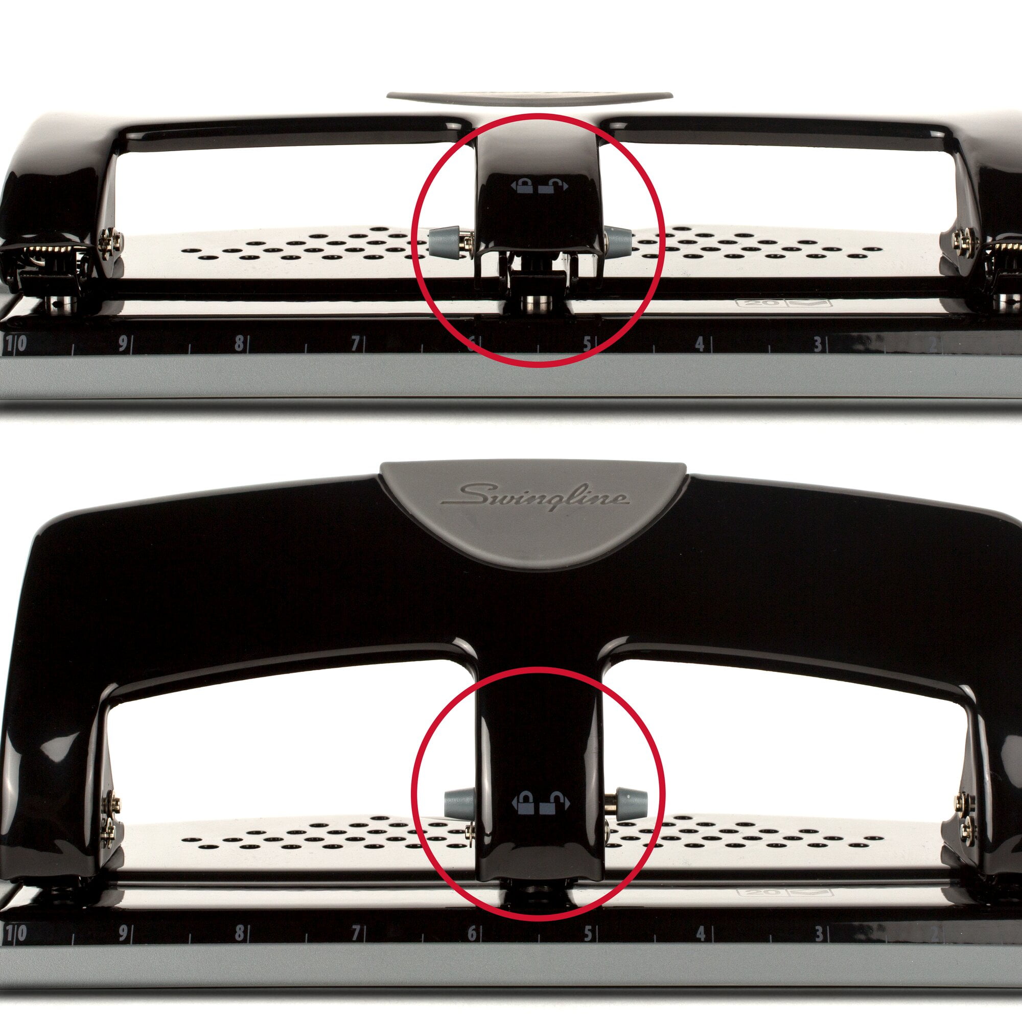 Swingline SmartTouch 3-Hole Punch, Low Force, 20 Sheets