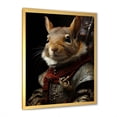 thumbnail image 2 of Designart "Squirrel Portrait in Armor Medieval Majesty" Animals Framed Wall Art - Modern Brown Rodent Hallway Framed Wall Art Decor, 2 of 6
