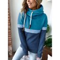 thumbnail image 3 of Sudadera con Capucha De Cuello Alto para Mujer,Sudaderas con Capucha para Mujer Sudaderas con Capucha De Manga Larga De Color Puro Sudadera con Capucha con Bloques De Color para Mujer Artesanía Excepcional, 3 of 7