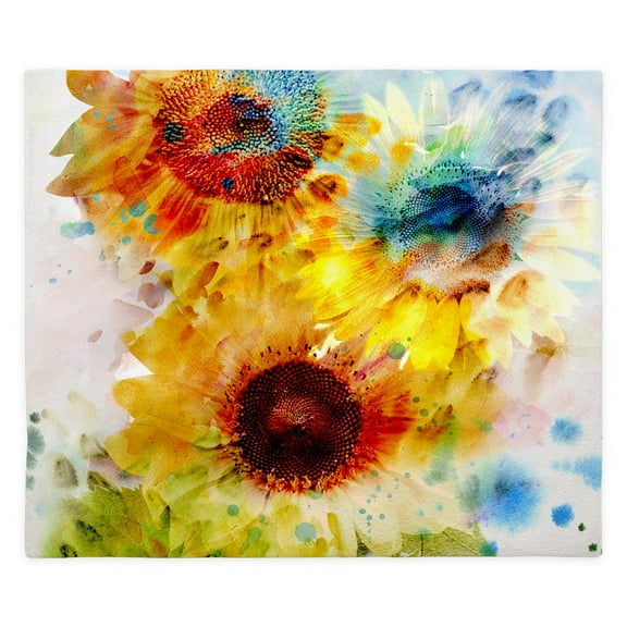 CafePress - Watercolor Sunflowers - King Duvet Cover, Printed Comforter Cover, Unique Bedding,