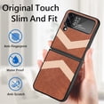 thumbnail image 3 of Cover Case for Samsung Galaxy Z Flip 4 5G 2022, PU Leather Back Cover Hard PC Protective Shell Slim Fit Phone Case, 3 of 4