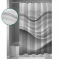 thumbnail image 3 of Shower Curtain, Abstract Ocean Waves Fluid Lines Waterproof Shower Curtain Set with Hooks for Bathroom Showers,Stalls and Bathtubs,36x72In Gradient Gray, 3 of 9