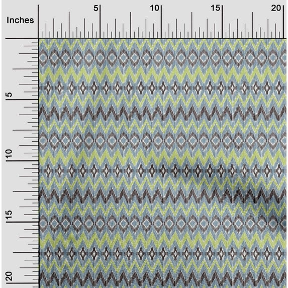 oneOone Cotton Poplin Fabric Chevron Ikat Fabric Prints By Yard 42 Inch Wide