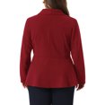 thumbnail image 3 of Agnes Orinda Women's Plus Size Blazers Shawl Collar Button Down Casual Business Work Suit Jacket Peplum Blazers 2X Burgundy, 3 of 6