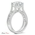 thumbnail image 3 of 3.02 ct Brilliant Round Cut Genuine Cultured Diamond SI1-SI2 J-K 14K White Gold Engagement Wedding Bridal Set Designer Ring bW/ Set size 8, 3 of 6