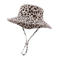 thumbnail image 5 of Unir Outdoor Hiking Leopard Print Bucket Hat for Women, Wide Brim with Windproof Chin Strap, UV Protection Sun Hat, 1 Piece, One Size, 5 of 5