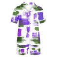 thumbnail image 3 of Qiopertar Liquidation à Moins de 5$ Blouse Décontractée Imprimée Col Rabattu Manches Courtes Mode Short Ensemble Pyjama Grandes Économies de Vacances!, 3 of 4