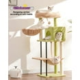 thumbnail image 2 of Cactus Cat Tree for Indoor Cats with Steel Legs(Sturdy and Robust), Cat Tower with Platform/Basket/Hammock, 2 Door Cat Condo, Hanging Sisal Rope, Scratching Post, Green and Yellow, 2 of 16