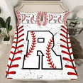 thumbnail image 2 of Manfei Initial Letter R Queen Sheet Sets,Baseball Sport Flat Sheet,Ball Gamer Gaming Queen Fitted Sheet For Boys Kids,Breathable Bedroom Decoration,4-Piece, 2 of 7