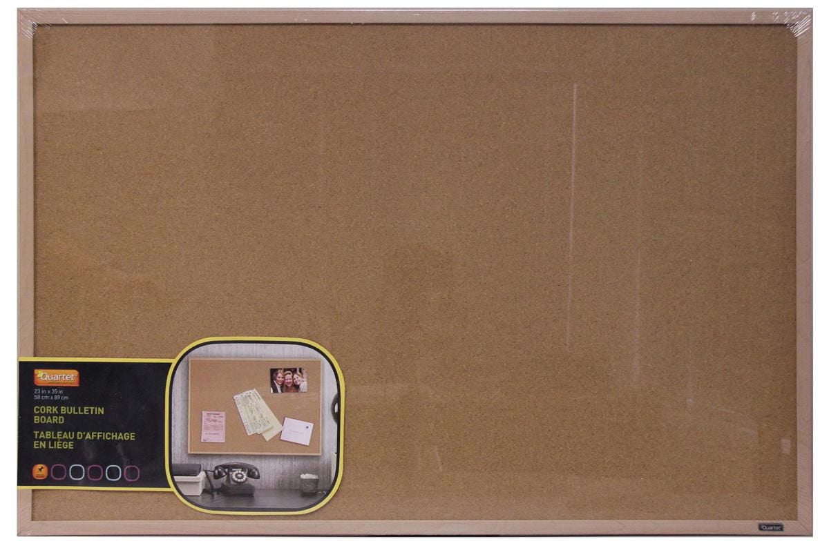 Quartet Natural Cork Bulletin Board with Maple Frame