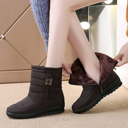 

Winter Boots Women Waterproof Snow Shoes Flat Casual Ankle Boots Plus Size Shoes
