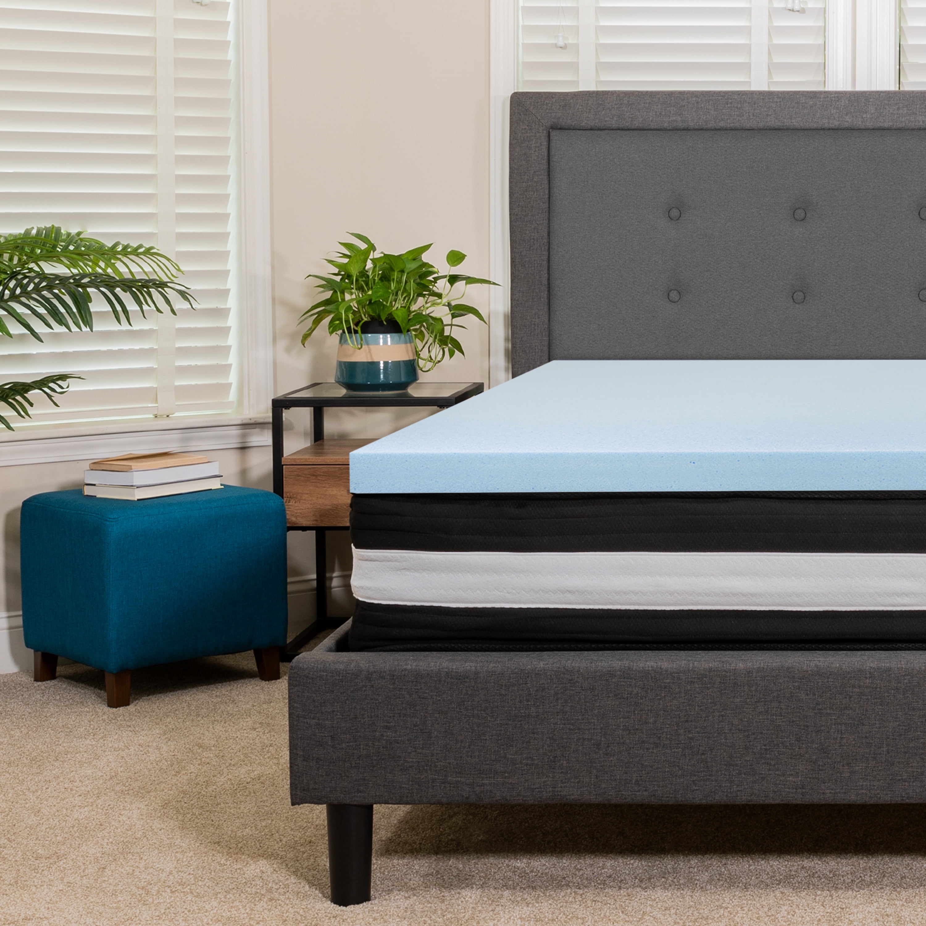 memory foam topper on box spring