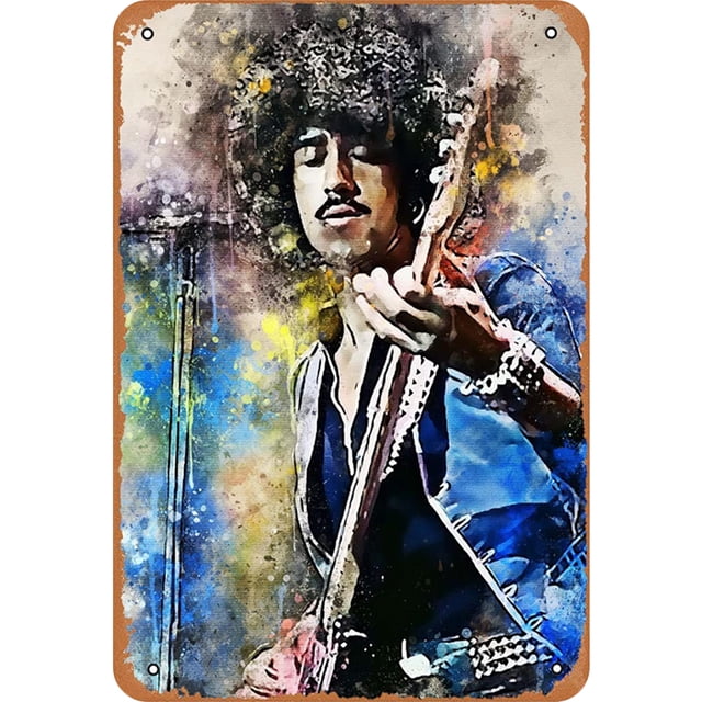 Letrero Hojalata Metal Phil Lynott Pintura Hierro Rectangular Del para Pared 20x30cm