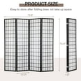thumbnail image 2 of YRLLENSDAN Room Divider 4 Panel Oriental Shoji Screen 6Ft Folding Privacy Divider Wall Divider Portable Freestanding Partition Screen Japanese-Inspired Wood Divider ,White, 2 of 8