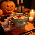 thumbnail image 7 of BiFandian Halloween Skull Ceramic Serving Bowl Set, 300 Milliliter Small 500 Milliliter Large Skull Bowl, Halloween Decorations Indoor Outdoor Holiday Party Table Decor for Snacks, Treats, 7 of 7