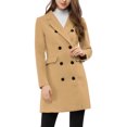 thumbnail image 6 of INSPIRE CHIC Women's Winter Coat Notched Lapel Double Breasted Trench Coat M Khaki, 6 of 8