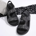 thumbnail image 6 of Womens Sandals Glitter Open Toe Platform Sandals Casual Fashion Adjustable Hook and Loop Straps Thick Sole Flatform Shoes for Summer Daily Walking Vacation, 6 of 10