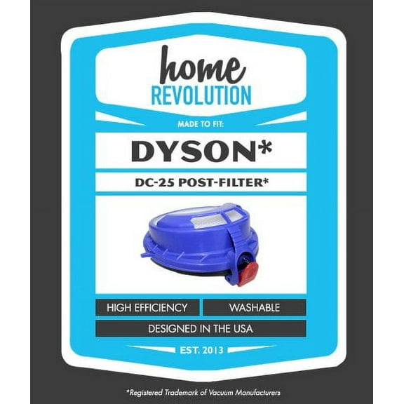 Dyson DC25 Home Revolution Brand Washable Replacement Post HEPA Filter; Made To Fit Dyson DC-25 Vacuum Cleaner Models; Compare to Dyson Part # 916188-05
