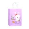 TOYFUNNY Easter Cute Bunny Holiday Party Gift Packaging Portable Gift Bag Color Kraft Paper Tote Bag
