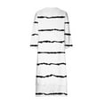 thumbnail image 5 of Funicet Womens Plus Size Boho Dresses Retro Button Dress V Neck 3/4 Sleeve Stripe Bohemian Maxi Dresses Irregular Hem Wrap Evening Dresses, 5 of 5