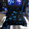 thumbnail image 2 of Erosebridal Geometric Hexagon Bedding Twin Comforter Set,Gradient Down Comforter,Neon Decor,Reversible,Lightweight,2 Piece, 2 of 7