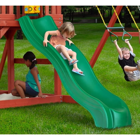Gorilla Playsets Nantucket II Wooden Swing Set with 2 Belt Swing, Trapeze Bar, and Working Shudders - Image 5