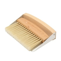 Mini Broom and Dustpan Set Small Metal Dustpan and Brush Set Hand Whisk Broom for Home Office Desktop Sofa Pet Care Household Cleaning (sisal Hemp bristles, Yellow)