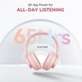 thumbnail image 4 of KVIDIO Bluetooth Headphones, Wireless Headphones with Microphone, 65H Running Time, over-Ear Headphones for Computer Laptop Travel Home Office PC (Pink), 4 of 8