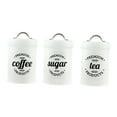 thumbnail image 1 of DOLITY 1200ml Sugar Tea Coffee Canisters Set Airtight Kitchen Food Storage Jars Bottles Bright White, 1 of 9