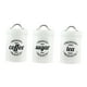 thumbnail image 1 of Juego de 3 botes herméticos de metal para café, azúcar, té y cocina, de 1200 ml Blanco brillante, 1 of 9