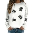 thumbnail image 2 of Spooky Boo Ghost Halloween Sweatshirts for Women 2025 Long Sleeve Crewneck Ghost Graphic Sweatshirt Pullover Tops, 2 of 5