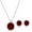 Ruby, variant on 925 Sterling Silver Cushion Cut Created Ruby Jewelry Set for Women July Birthstone Stud Earrings and Pendant Necklace on 18 Inch Chain 6mm & 8mm by MAX + STONE