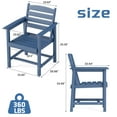 thumbnail image 5 of FOOWIN HDPE Outdoor Patio Dining Chair Set of 2, Outdoor Dining Chairs, Blue, 5 of 6