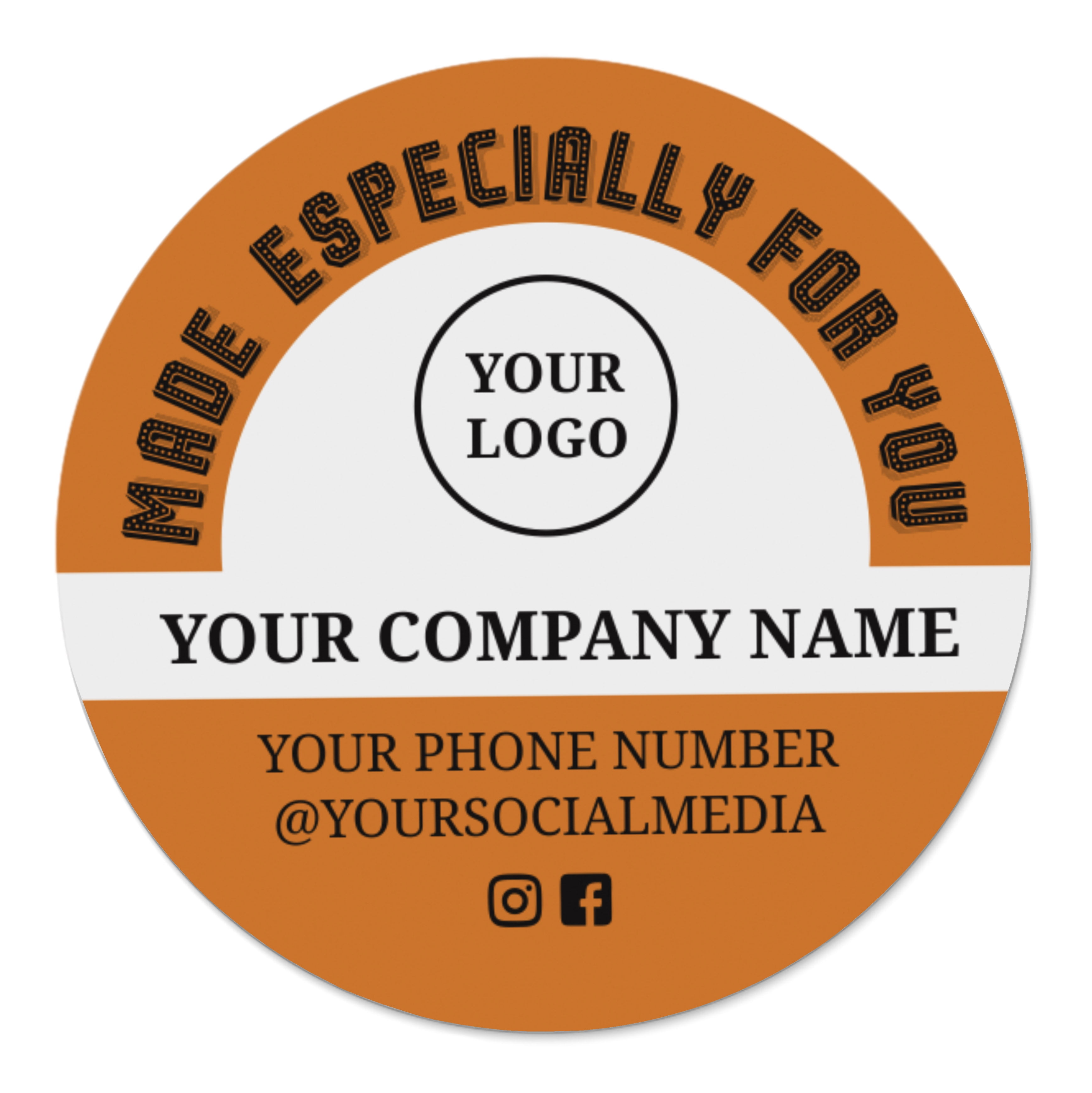 Printtoo Label Stickers for Small Business -100 RoundCustom Vinyl ...